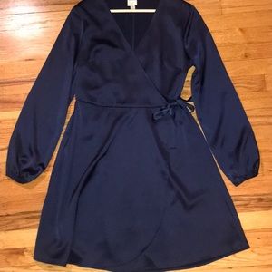 Navy blue silky dress